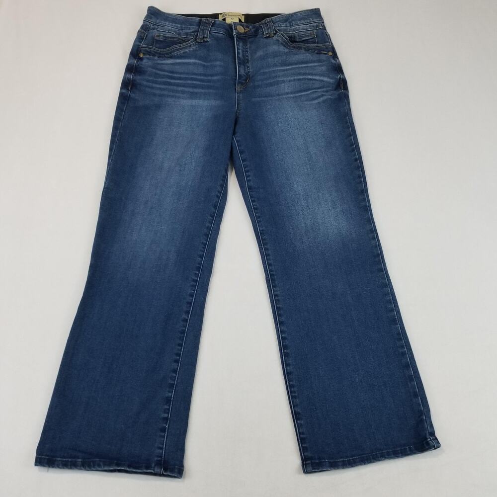 Democracy Jeans Womens 12 Blue AB Technology Bootcut Tummy Control Crop